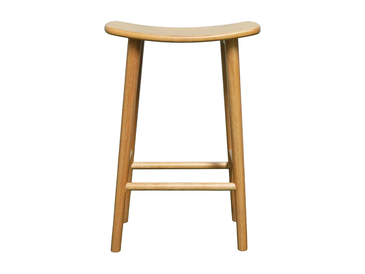 Taburete de bar vintage de madera de caucho, set de 2 natural