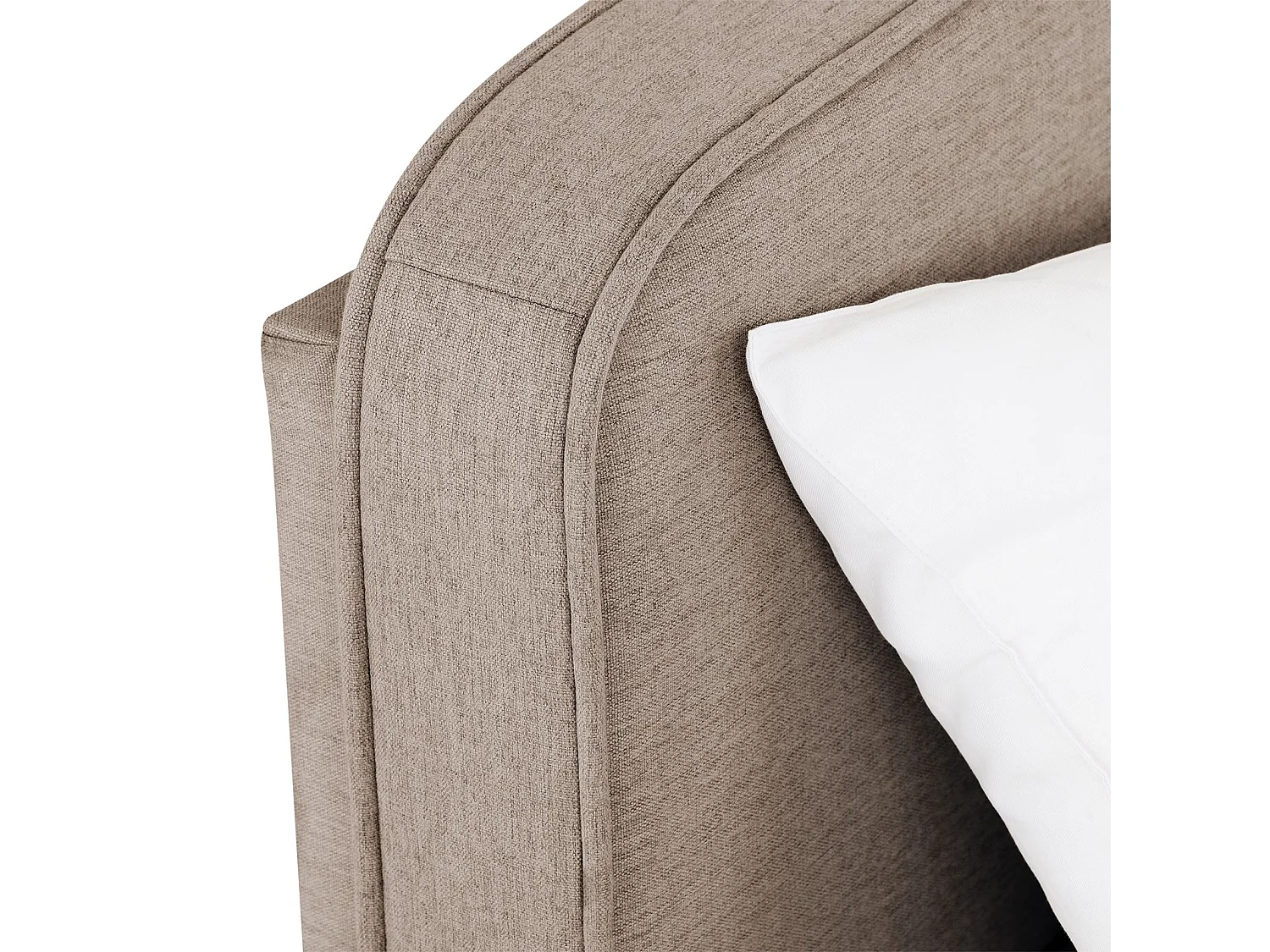 Lit Double LATINI 180x200, en Tissu Grège, Lit King Size 2 Personnes avec Sommier à Lattes Inclus, Design Moderne