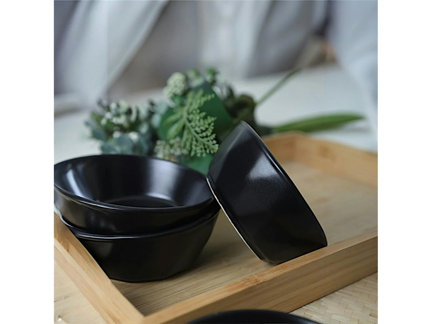 Bol apéro noir, style organique (lot de 6) EFIRA