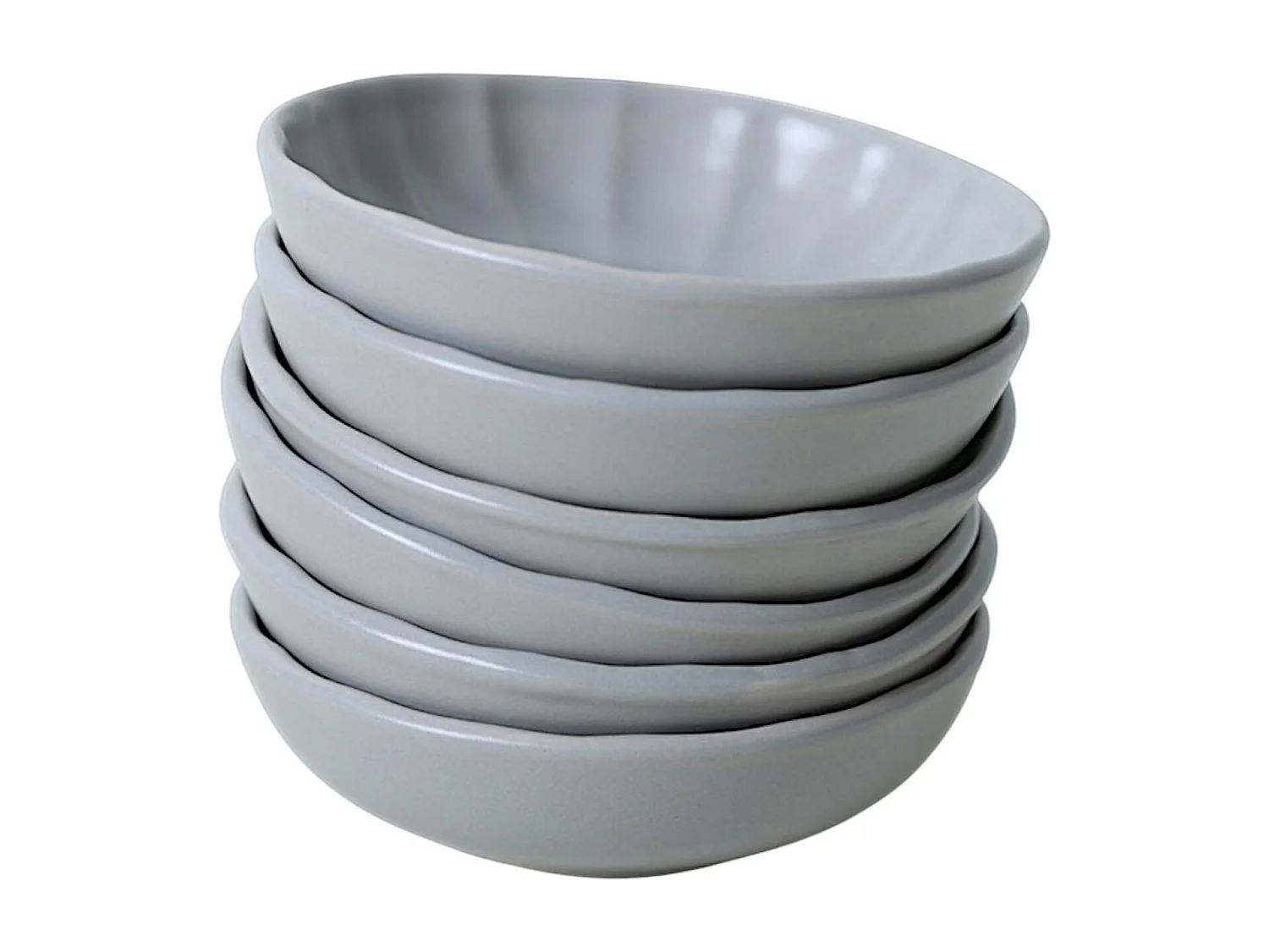 Bol apéro gris forme fleur (lot de 6) EFIRA