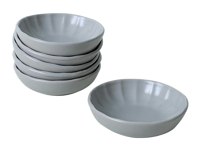 Bol apéro gris forme fleur (lot de 6) EFIRA