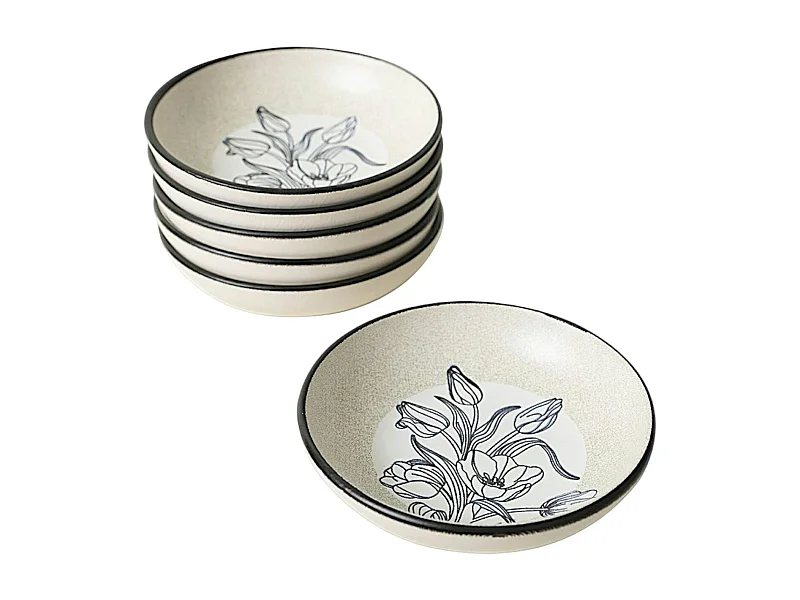 Bol apéro motif fleurs bleues (lot de 6) EFIRA