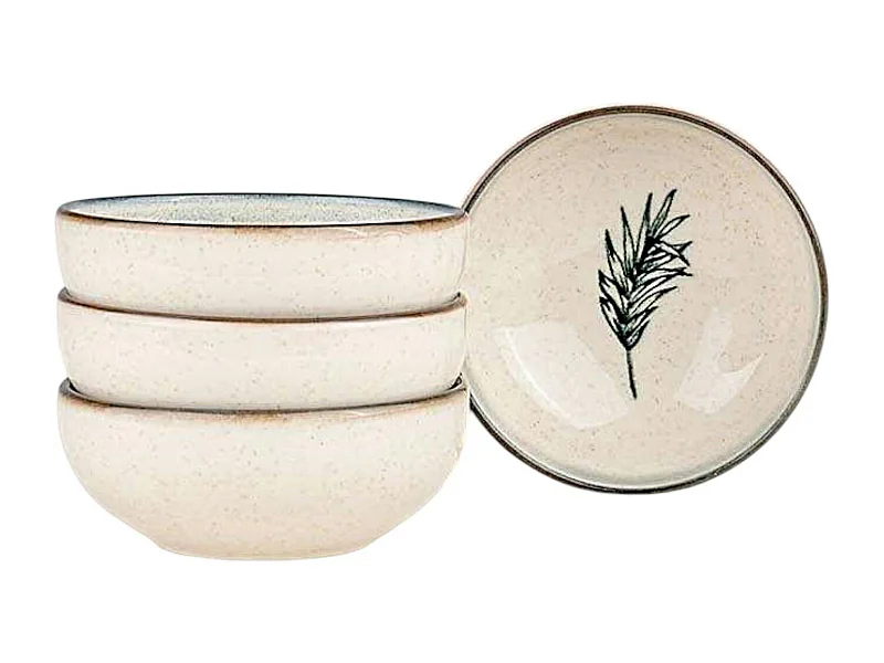 Bol apéro porcelaine motif feuille bleue (lot de 4) ELDA