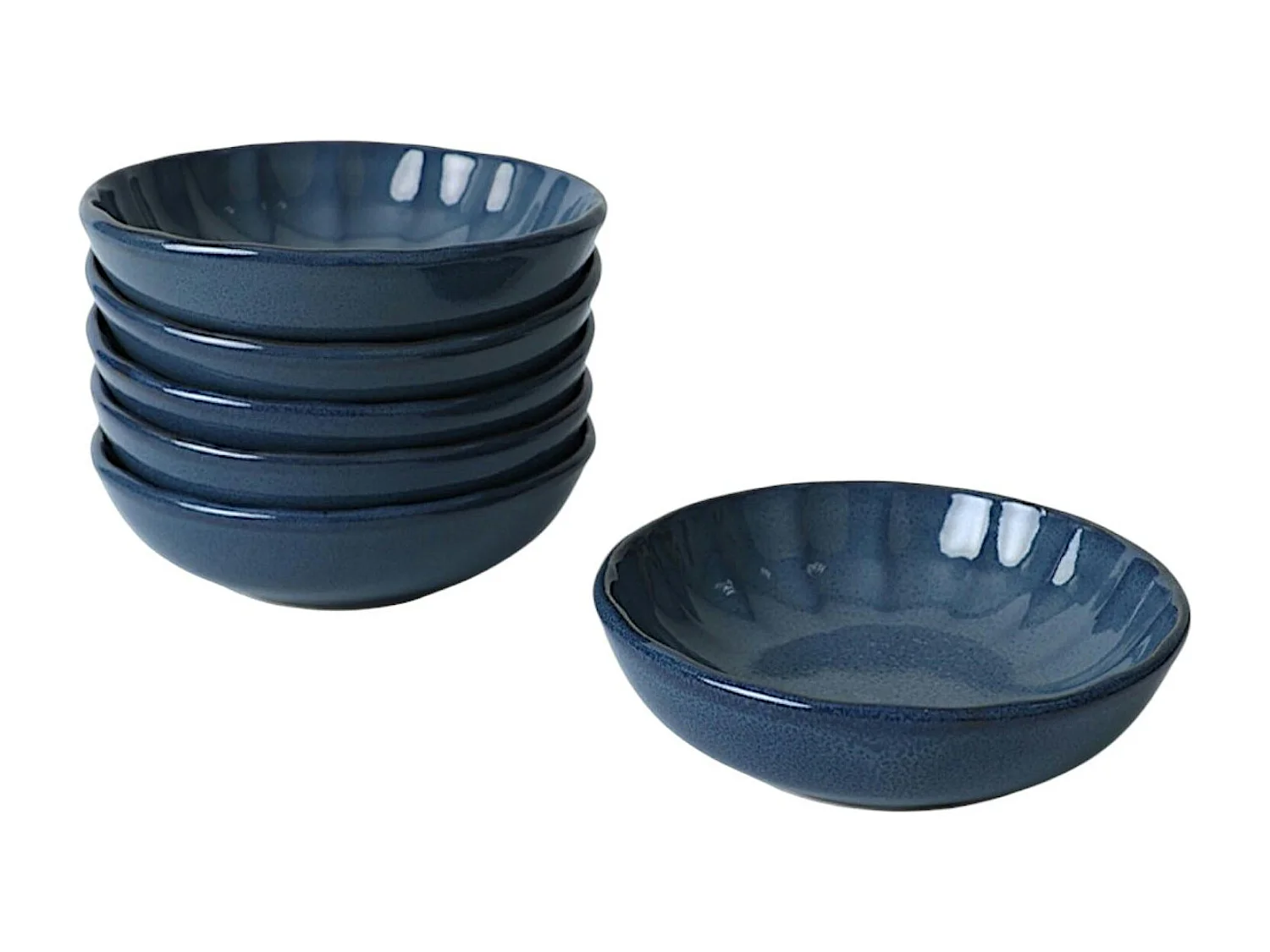 Bol apéro bleu foncé forme fleur (lot de 6) EFIRA