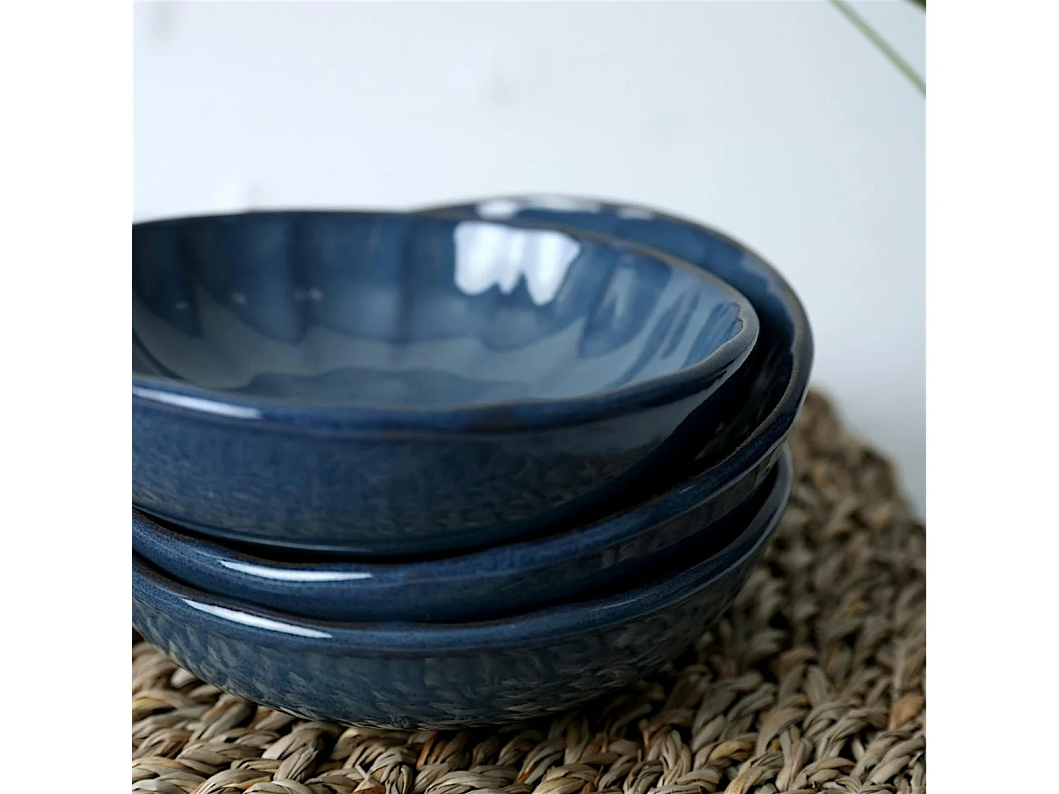 Bol apéro bleu foncé forme fleur (lot de 6) EFIRA