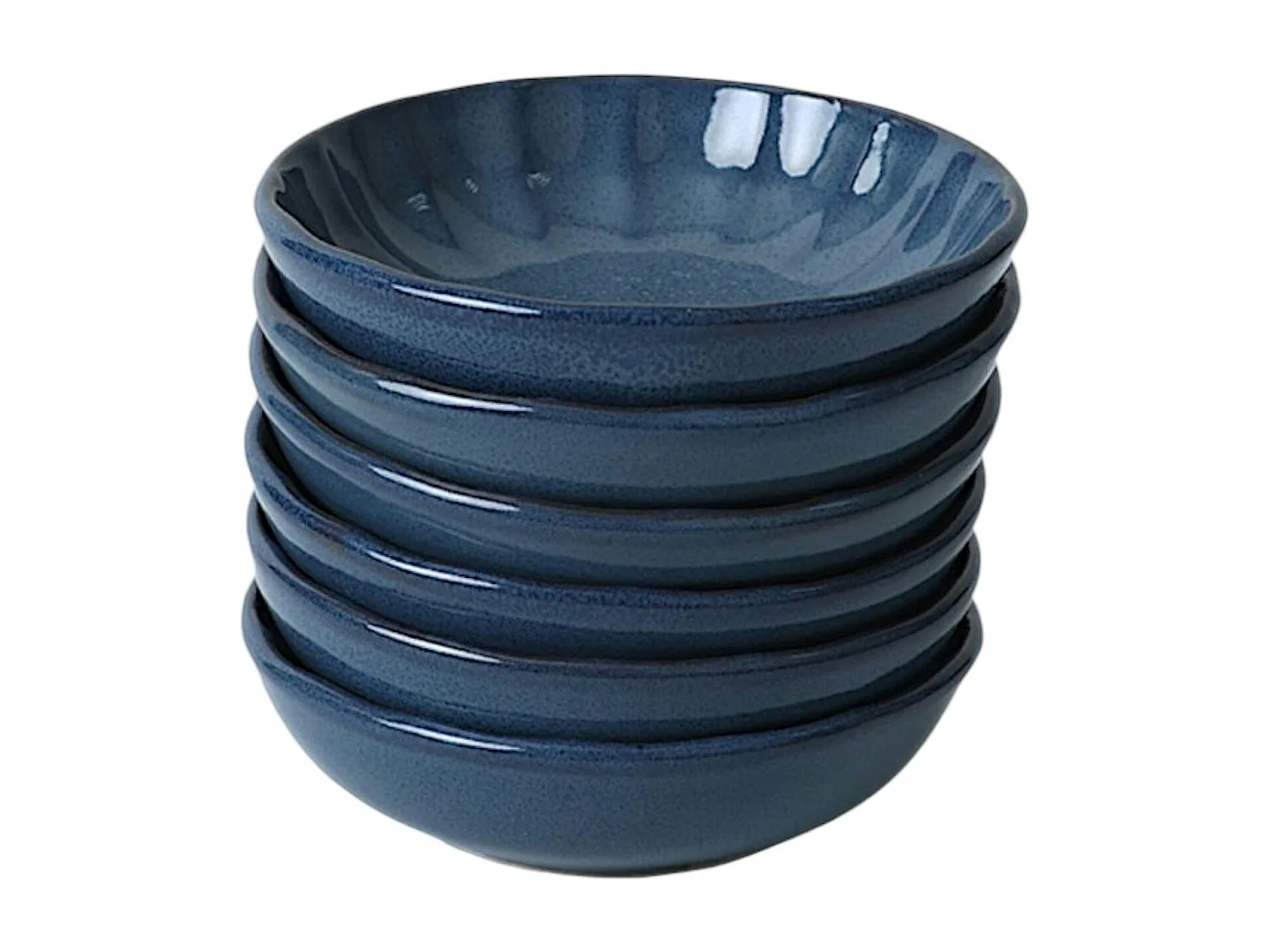 Bol apéro bleu foncé forme fleur (lot de 6) EFIRA