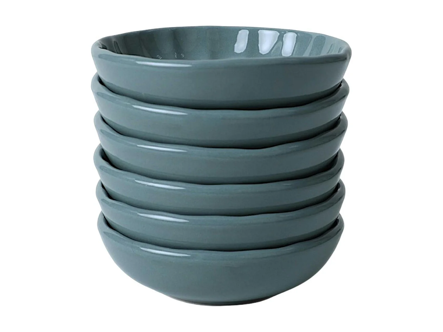 Bol apéro bleu gris forme fleur (lot de 6) EFIRA