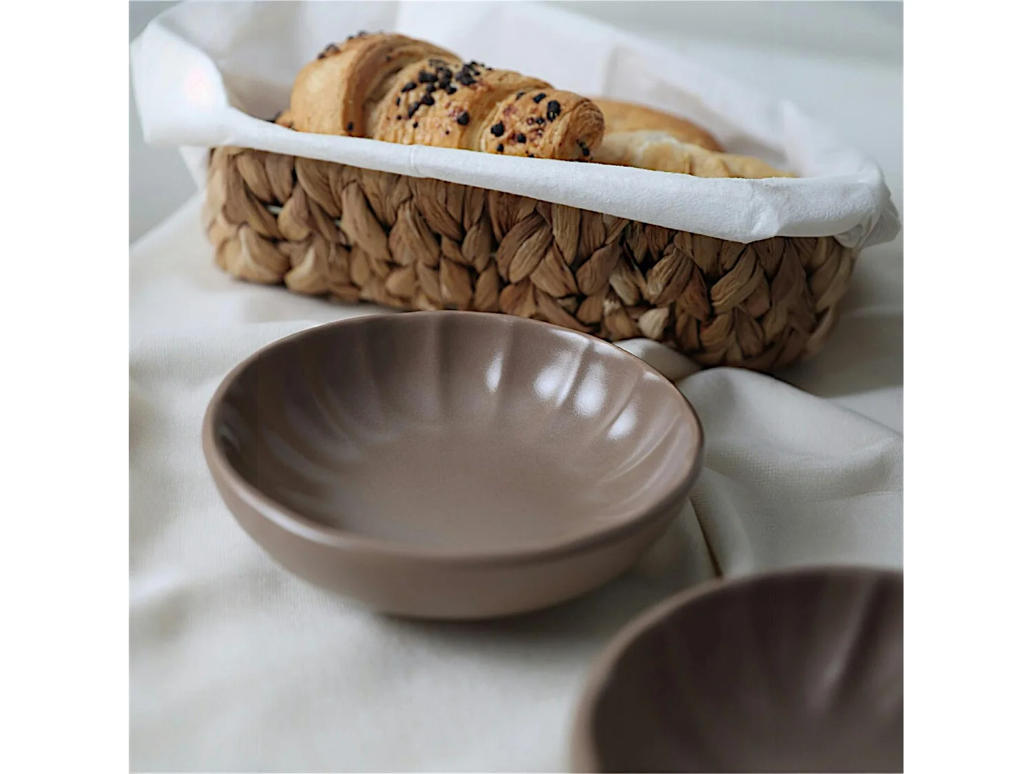 Bol apéro brun cendré forme fleur (lot de 6) EFIRA