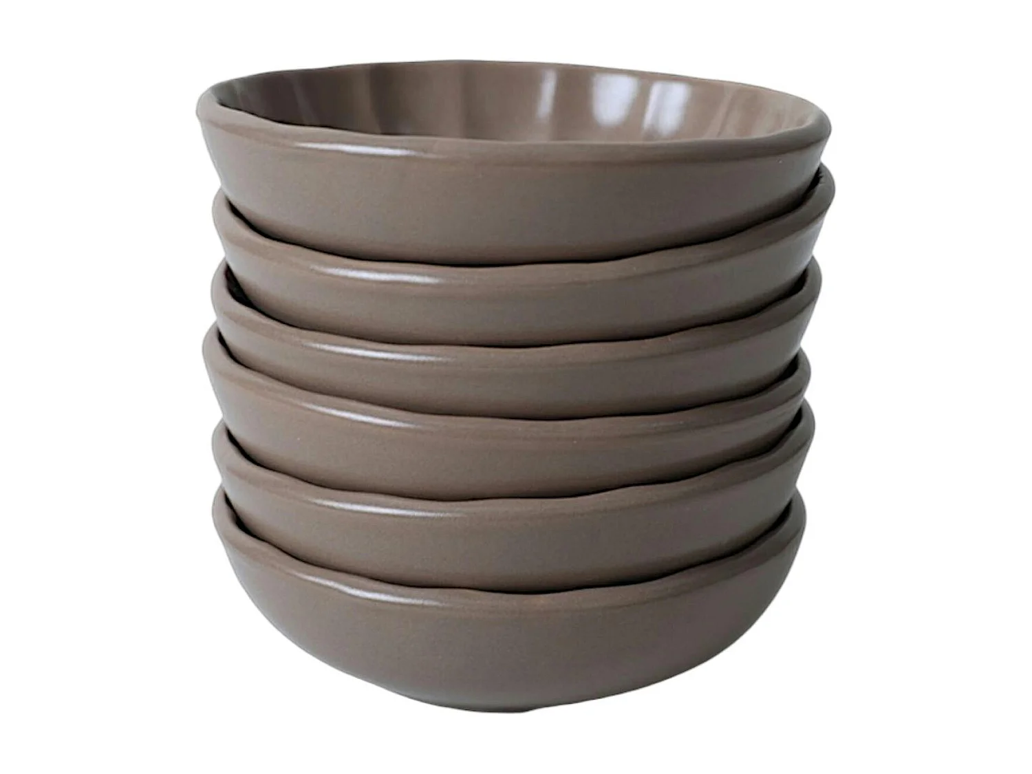 Bol apéro brun cendré forme fleur (lot de 6) EFIRA