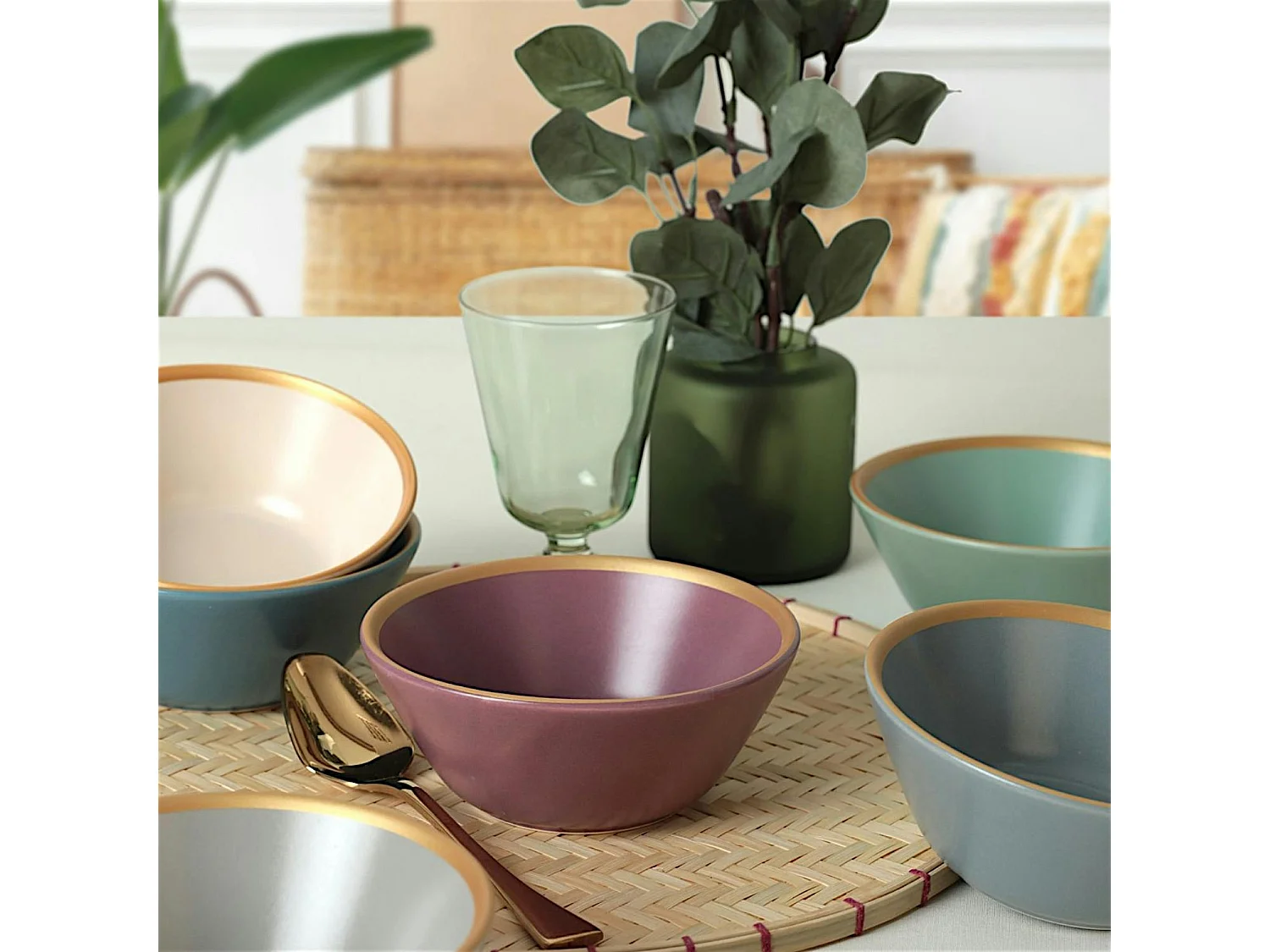 Bols apéro céramique matte multicolores (lot de 6) EFIRA