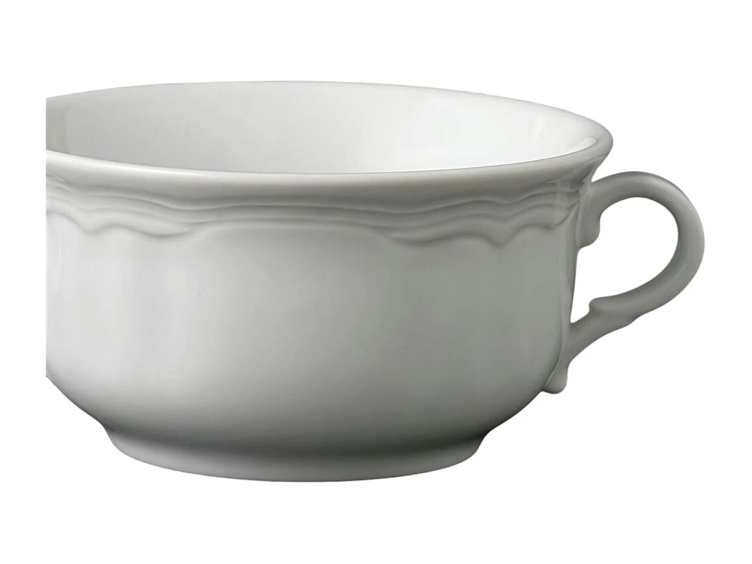 Bol à soupe avec anses en porcelaine blanche (lot de 4) ELDA