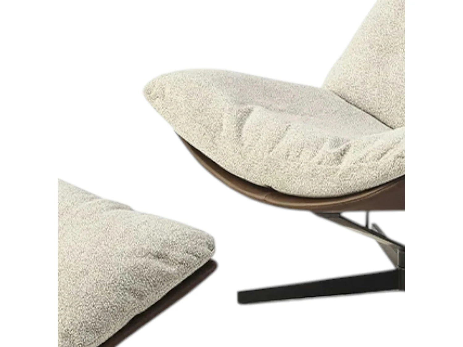 Fauteuil relax grège, avec repose-pieds LOMBARDIE