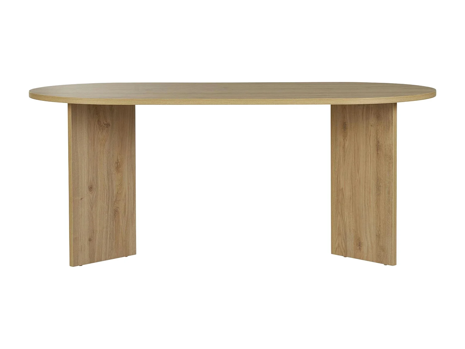 Table à manger ovale effet chêne pieds en V 180 cm MARFA