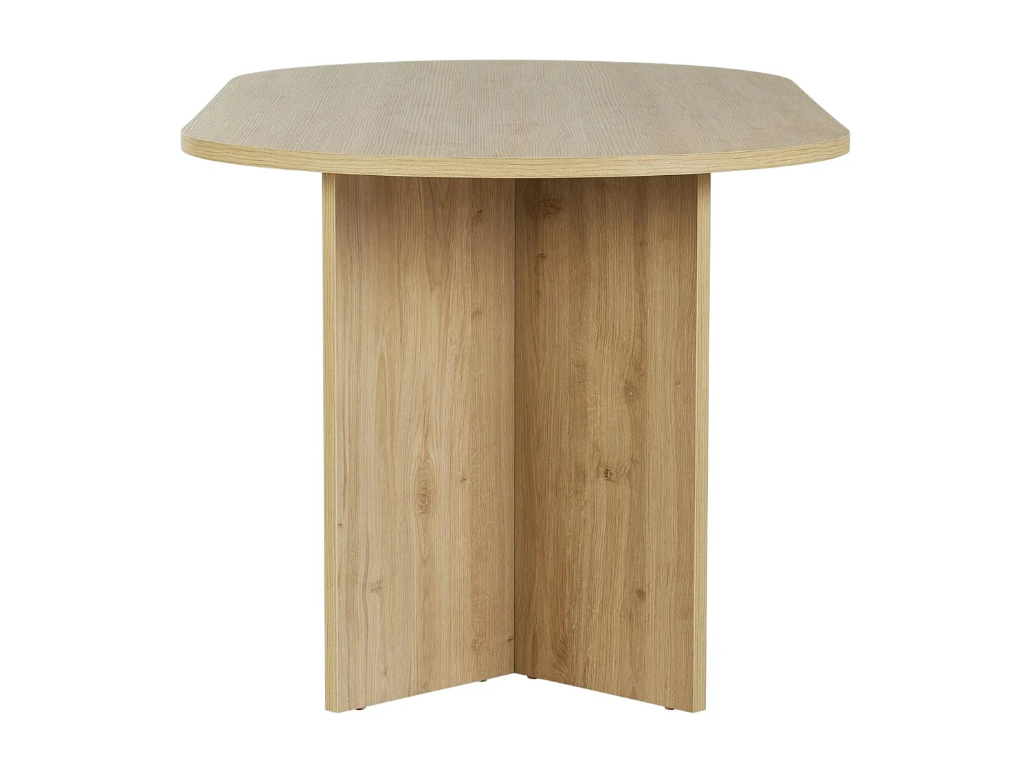 Table à manger ovale effet chêne pieds en V 180 cm MARFA