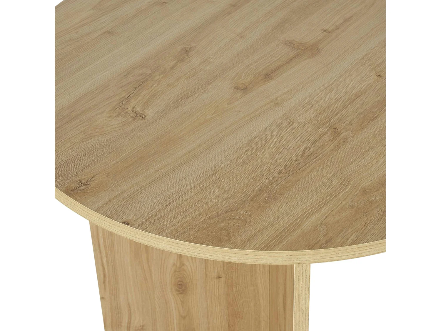 Table à manger ovale effet chêne pieds en V 180 cm MARFA