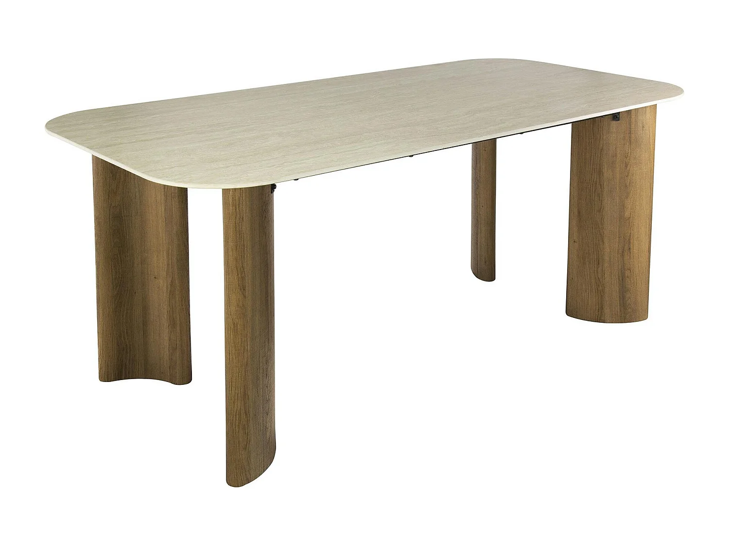 Table céramique effet travertin à bords ronds 180 cm ASCOLI