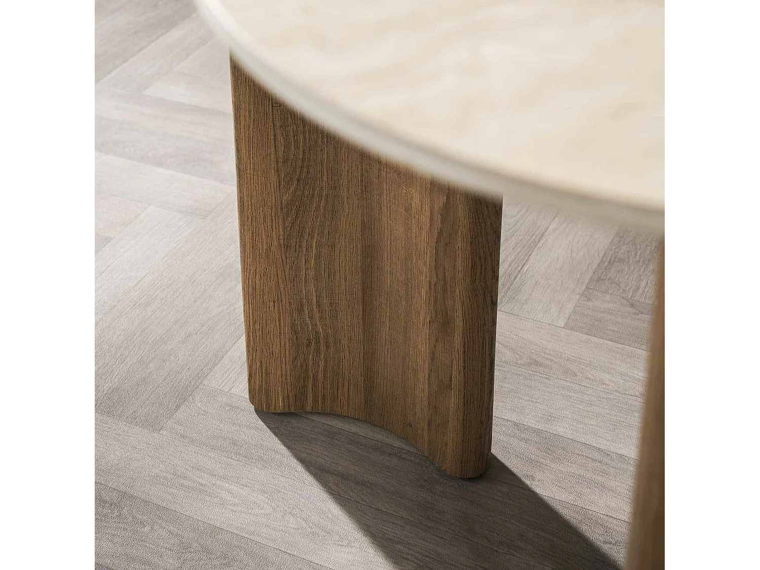 Table céramique effet travertin à bords ronds 180 cm ASCOLI