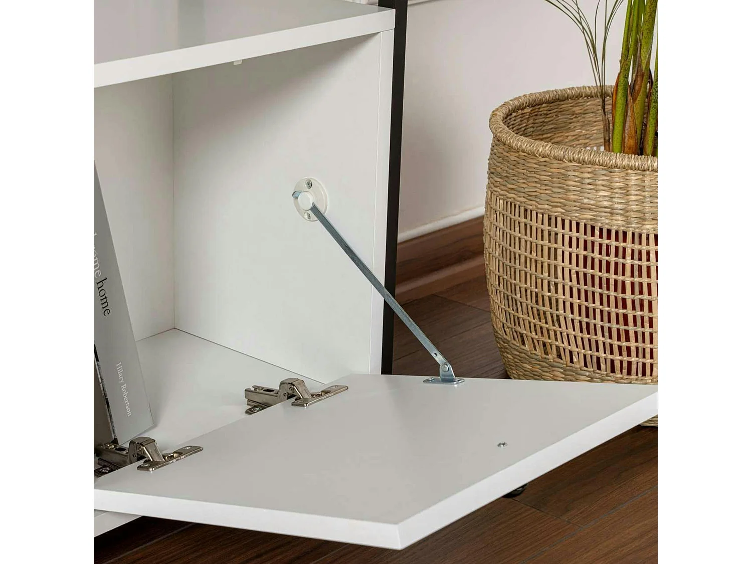 Console d'entrée blanche avec rangement 3 niches JENA