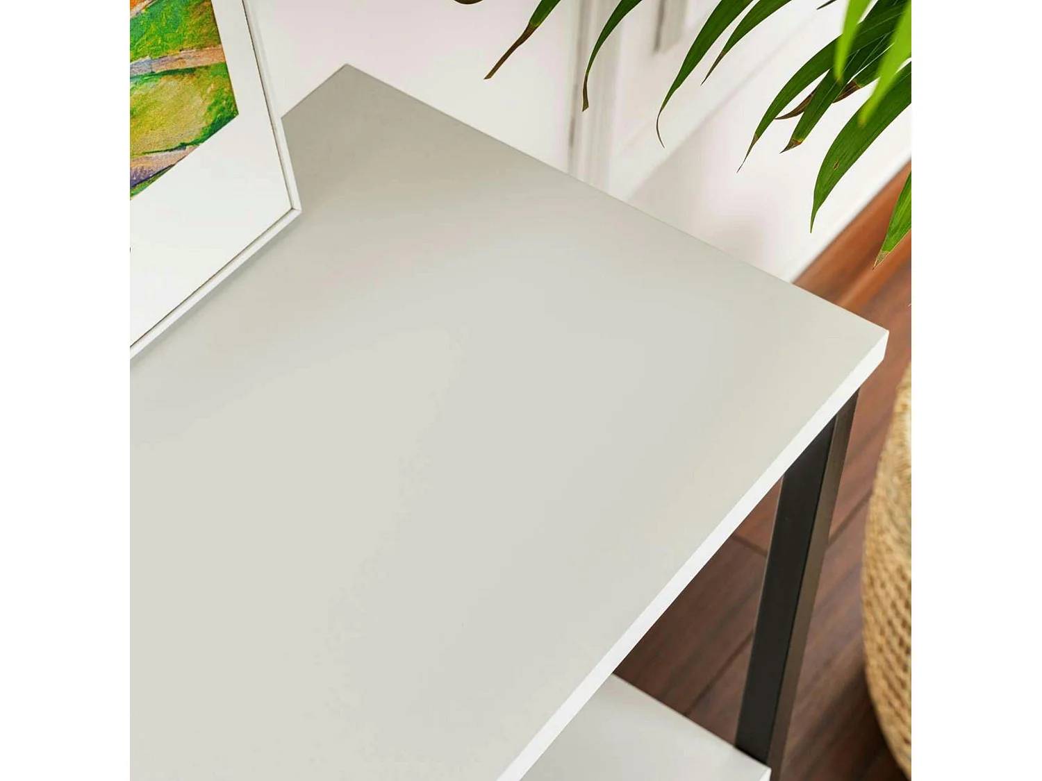 Console d'entrée blanche avec rangement 3 niches JENA