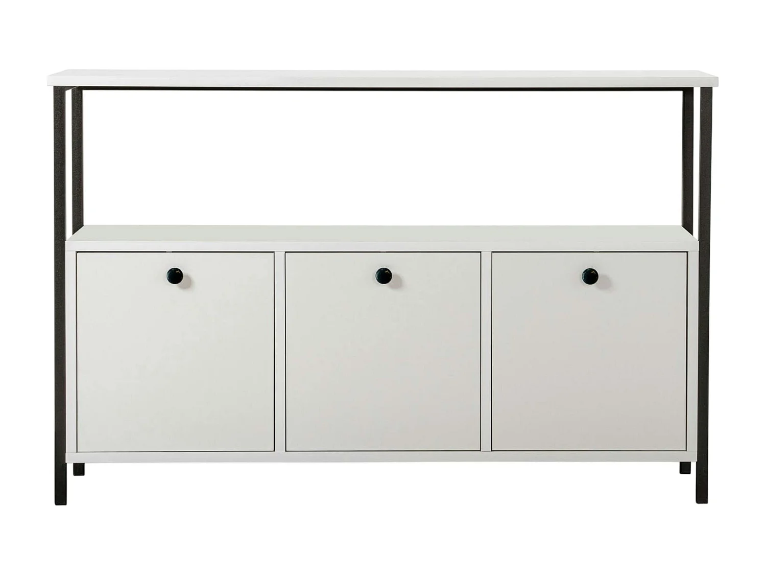 Console d'entrée blanche avec rangement 3 niches JENA