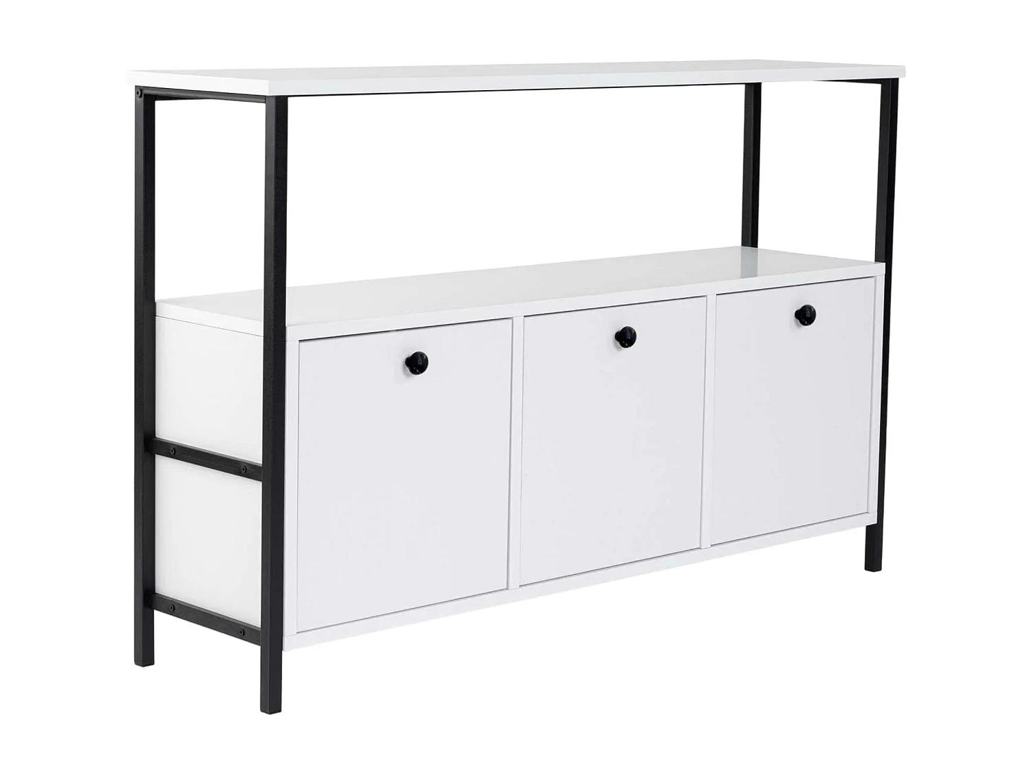 Console d'entrée blanche avec rangement 3 niches JENA