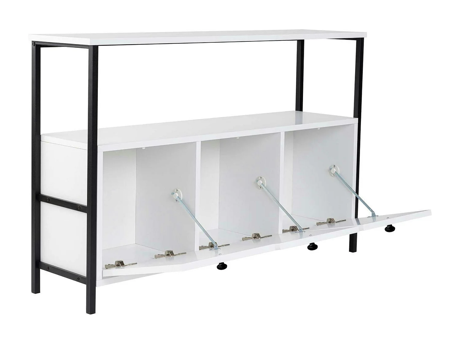 Console d'entrée blanche avec rangement 3 niches JENA