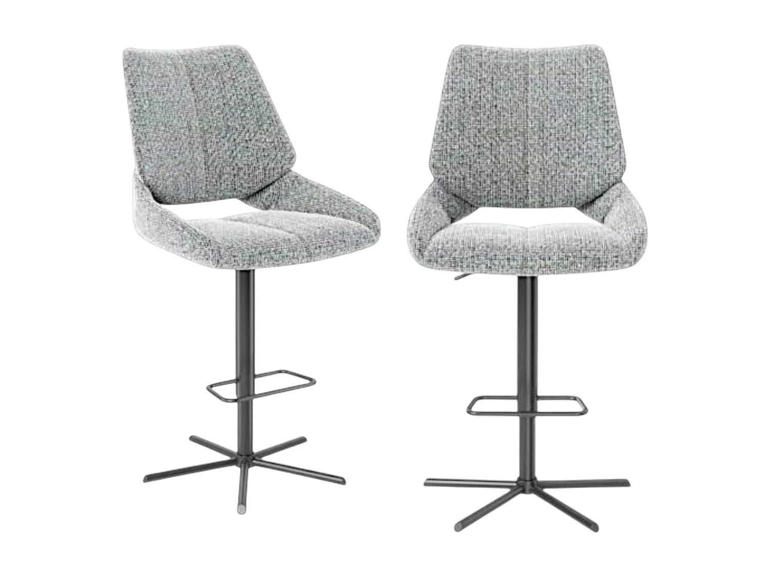 Chaise de bar réglable grise assise baquet (lot de 2) LIGURIE