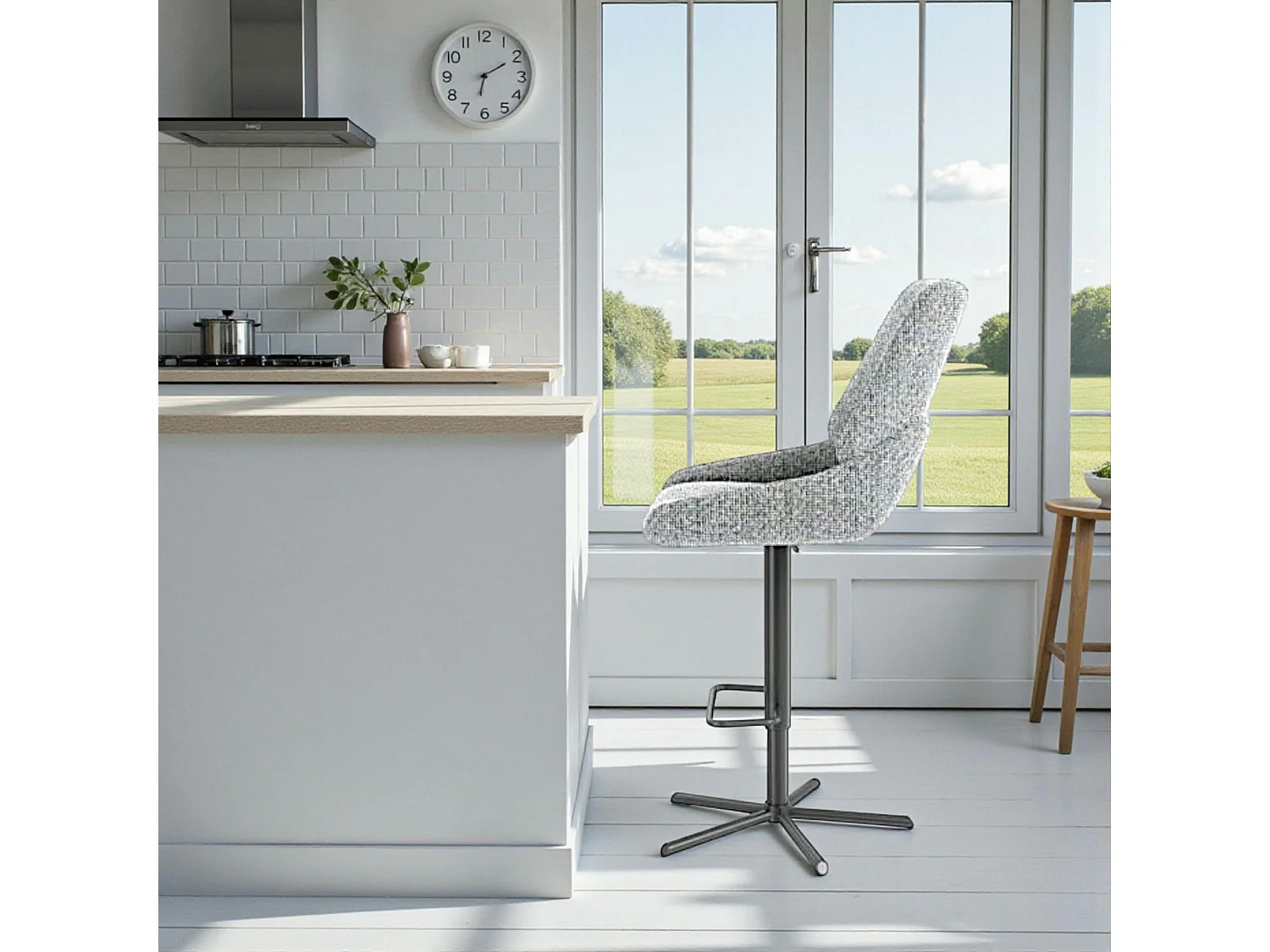 Chaise de bar réglable grise assise baquet (lot de 2) LIGURIE