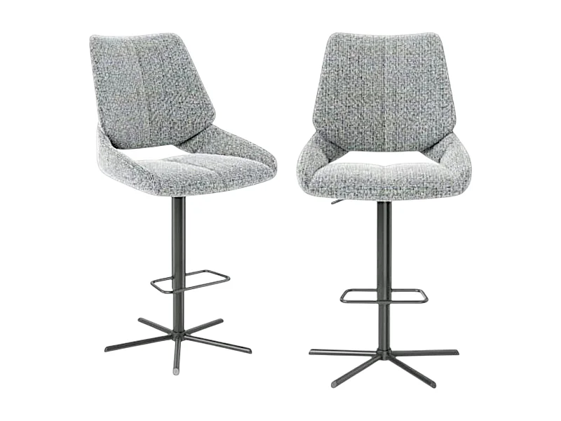 Chaise de bar réglable grise assise baquet (lot de 2) LIGURIE