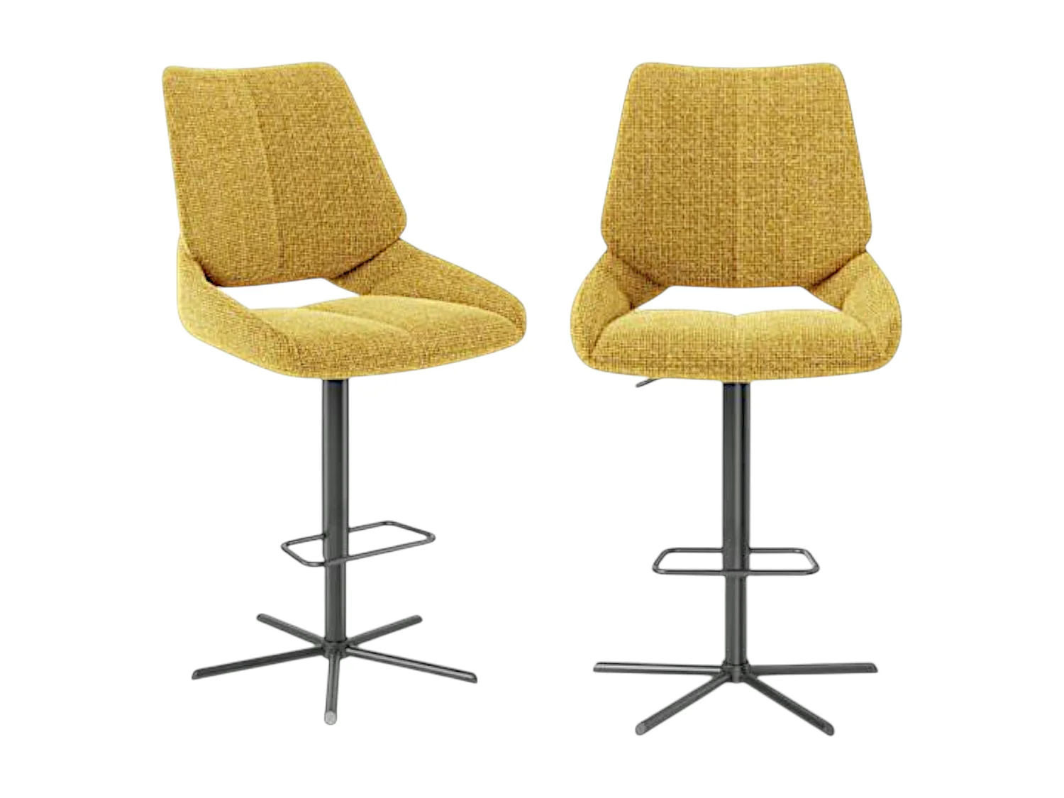 Chaise de bar réglable moutarde assise baquet (lot de 2) LIGURIE