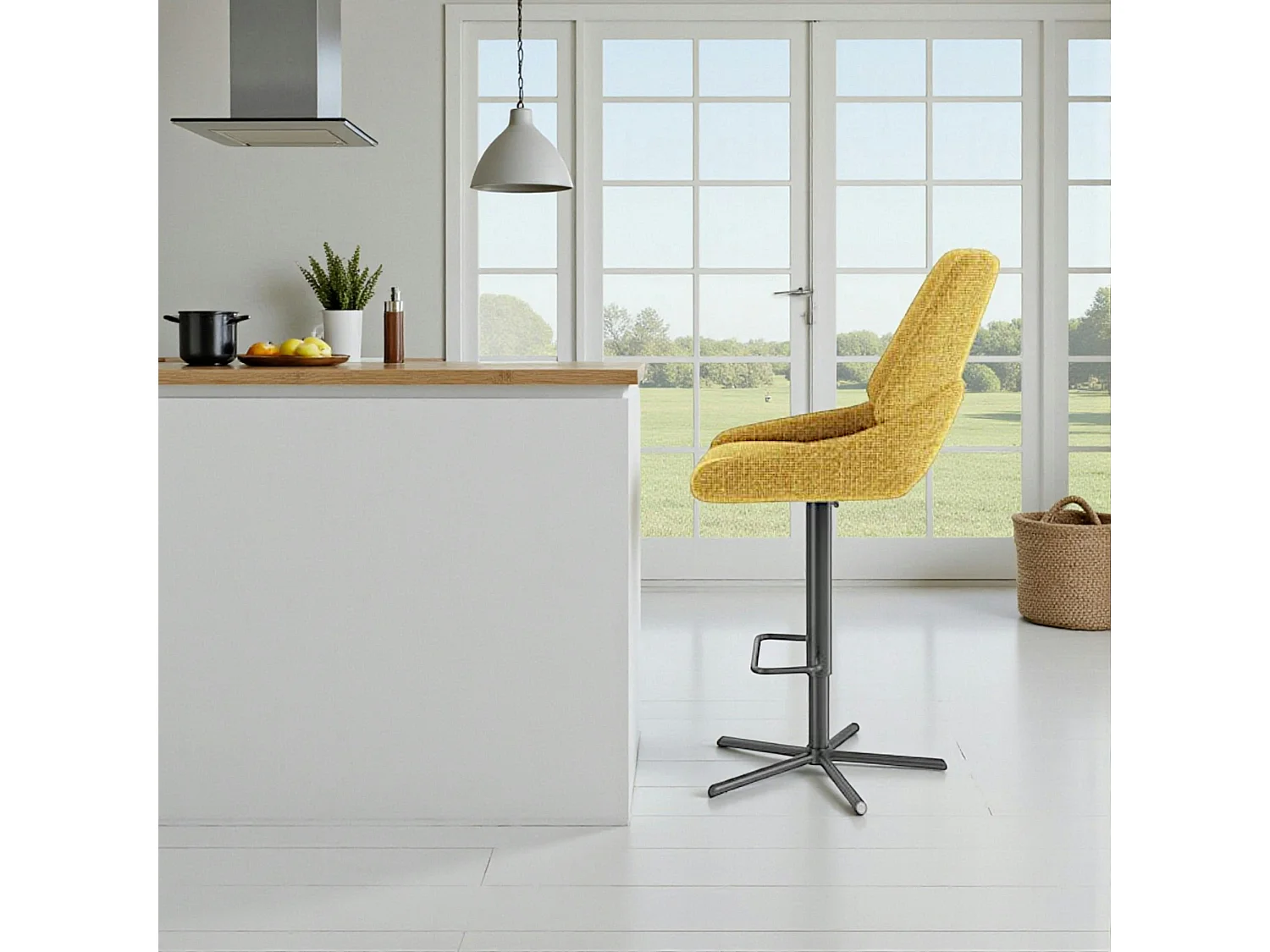 Chaise de bar réglable moutarde assise baquet (lot de 2) LIGURIE