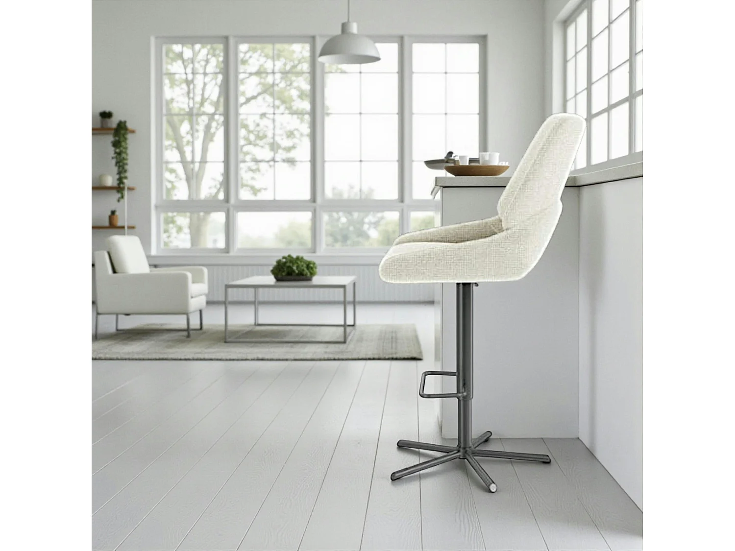 Chaise de bar réglable beige assise baquet (lot de 2) LIGURIE