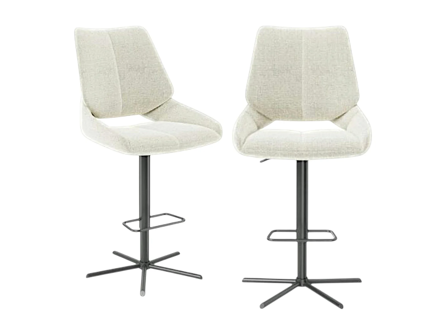 Chaise de bar réglable beige assise baquet (lot de 2) LIGURIE