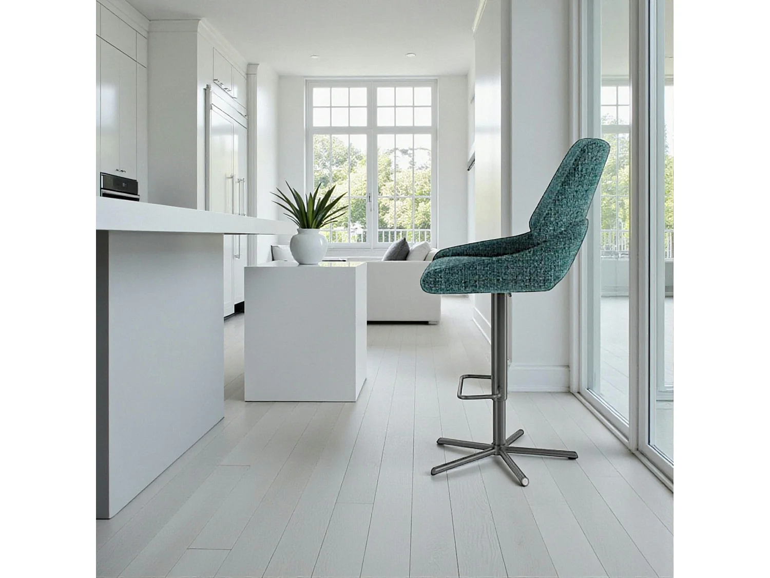 Chaise de bar réglable bleue assise baquet (lot de 2) LIGURIE