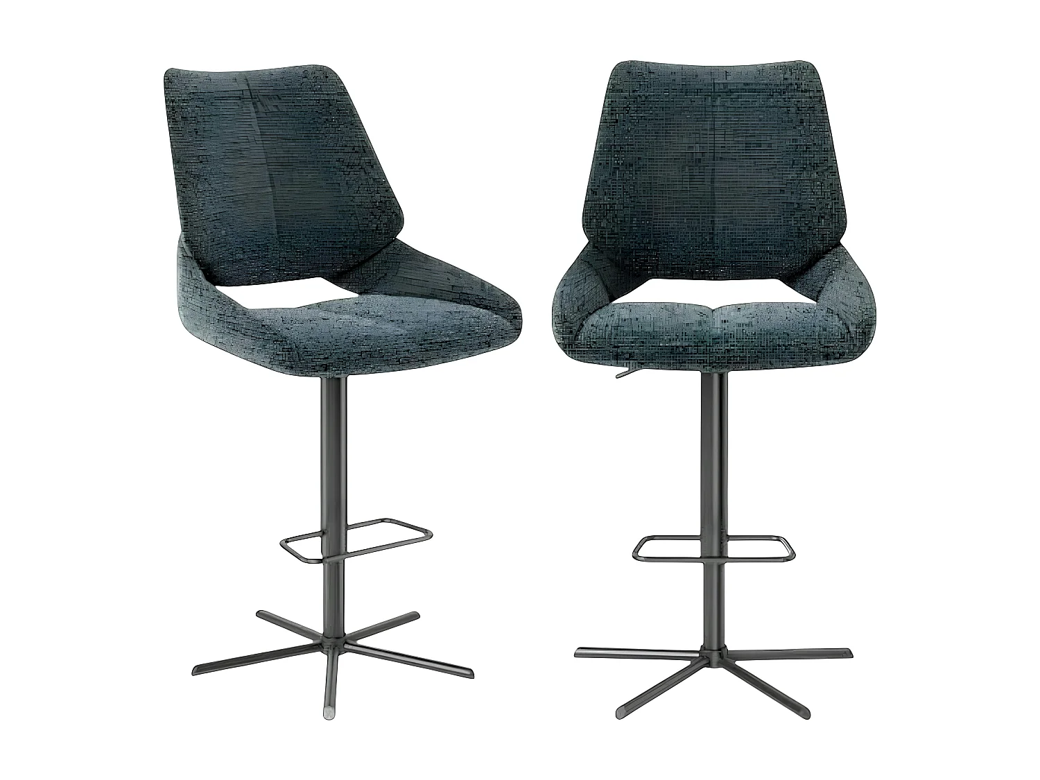 Chaise de bar réglable anthracite assise baquet (lot de 2) LIGURIE
