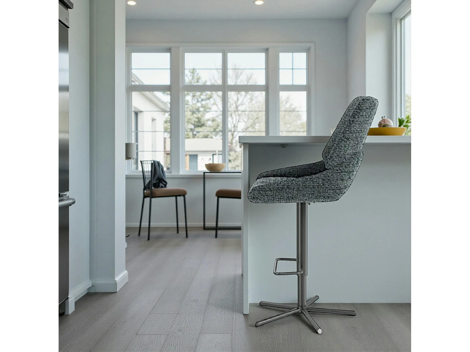 Chaise de bar réglable anthracite assise baquet (lot de 2) LIGURIE