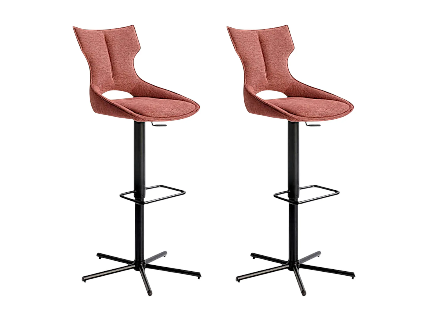 Chaise de bar réglable rose à dossier ouvert (lot de 2) LOMBARDIE