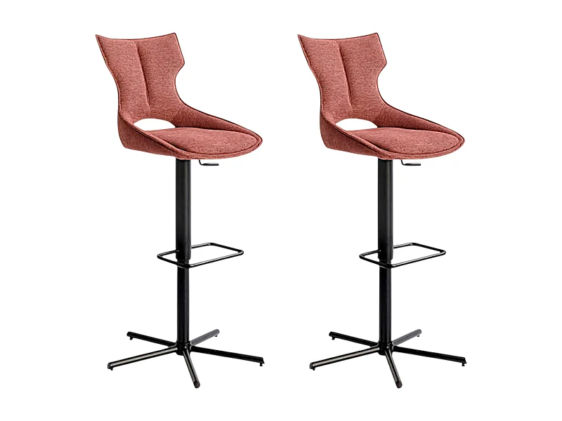 Chaise de bar réglable rose à dossier ouvert (lot de 2) LOMBARDIE