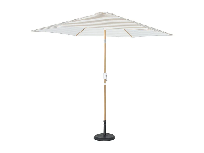 Ombrellone rettangolare asta effetto legno, 3x3m, righe beige