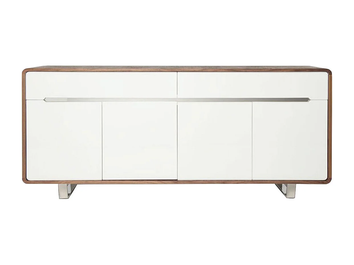 Buffet bois/laqué MIA - Noyer/Blanc Bois foncé