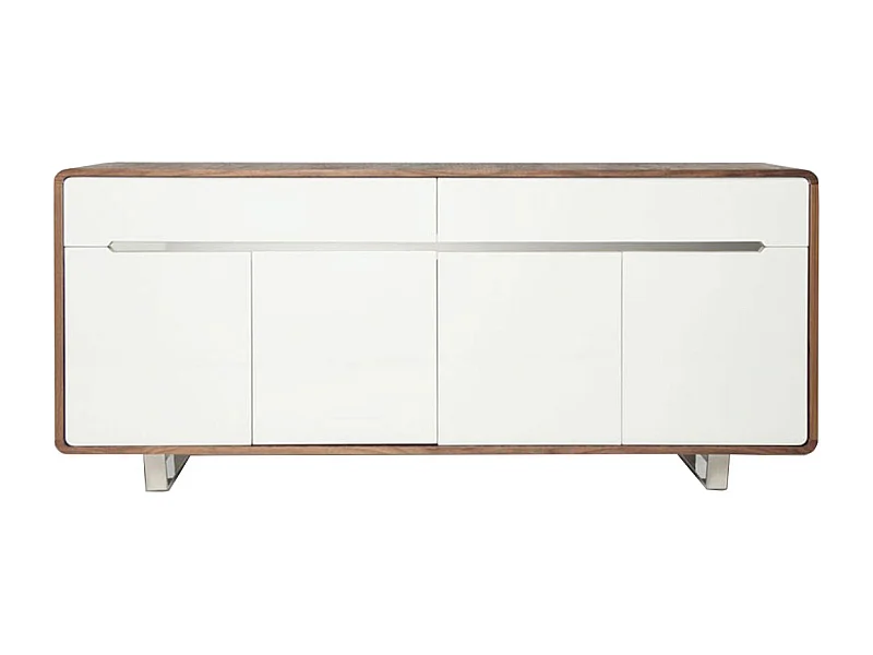Buffet bois/laqué MIA - Noyer/Blanc Bois foncé