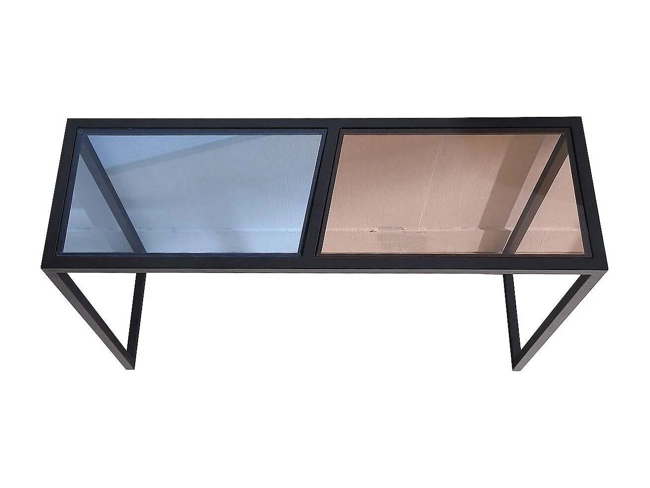 Console verre ESPRIT - Marron / Bleu - Noir