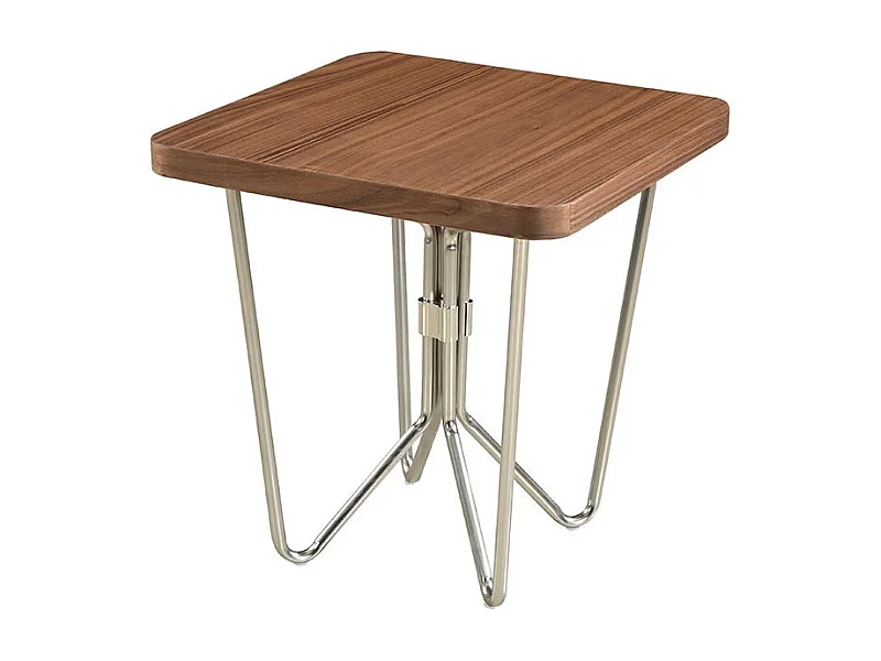 Bout de canapé bois LILO - Noyer - Blanc