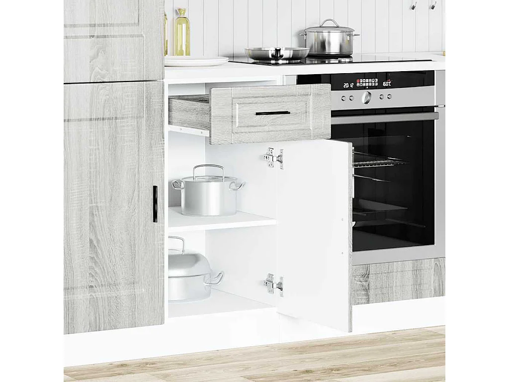 Meuble de cuisine sonoma gris bois d'ingénierie