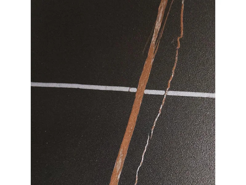 Set de 2 tables basses rondes noir et blanc céramique marbrée - ASHE