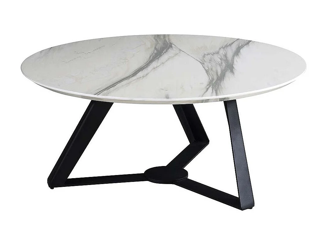 Table basse ORKID - Effet marbre - Blanc