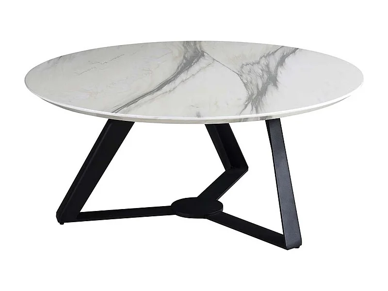 Table basse ORKID - Effet marbre - Blanc