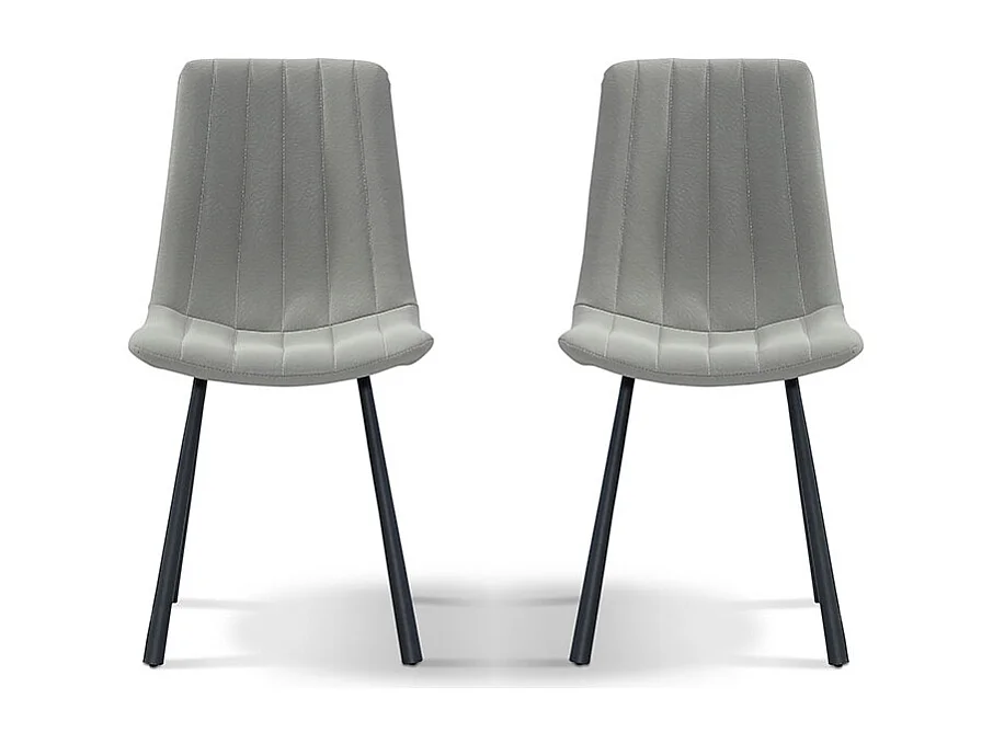 Chaise Design YUKA - Gris - Lot de 2