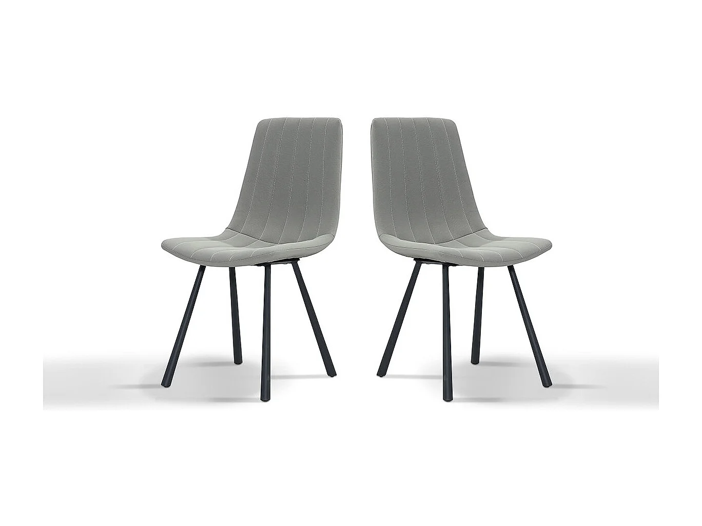 Chaise Design YUKA - Gris - Lot de 2