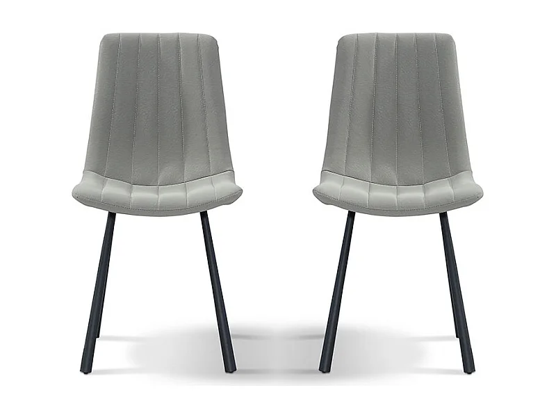 Chaise Design YUKA - Gris - Lot de 2